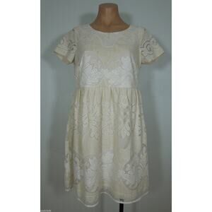 OLD NAVY Swing Dress S SMALL Womens Lace Insets Patterned